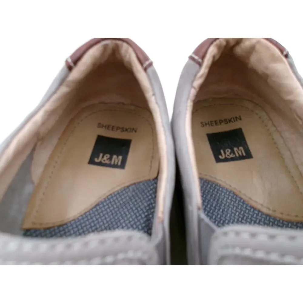 Johnston & Murphy Woven Sheepskin Slip-On Loafers Men's 10M Taupe Gray